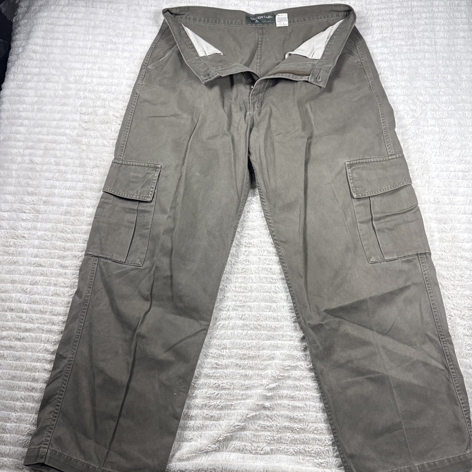 Vintage 90s Levis Silvertab Khakis Pants Men 36x30 Brown Carpenter Relaxed Skate